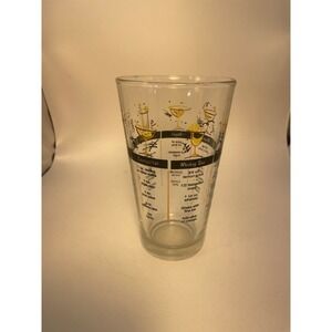 Vintage 90s Libbey Barware Cocktail Recipe Tumbler Mixed Drink Glass Man Cave VG